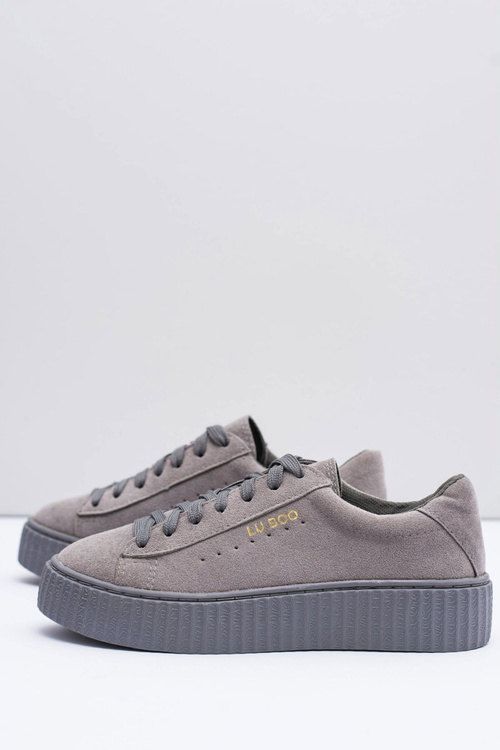 Лу Бу | Сірі замшеві кросівки Jagger на платформі