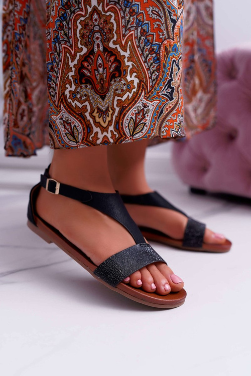 Жіночі сандалі на плоскій підошві Sergio Leone SK020 Black Magra