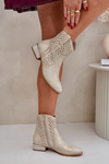 Жіночі Чоботи З Відкритим Носком На Низькому Каблуці Золоті Neliawen