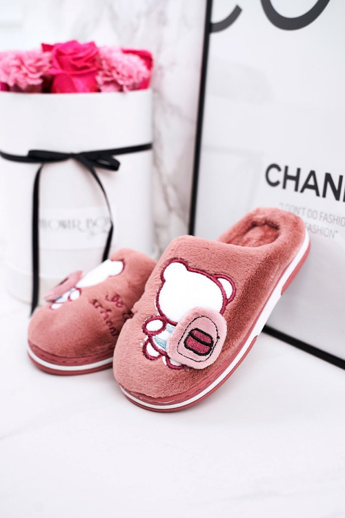 Дитячі домашні тапочки з ведмедиком Пудра Рожевий Go To School