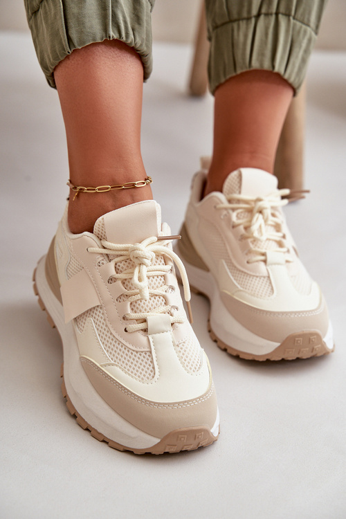 Жіночі кросівки на платформі бежеві Nevelaine