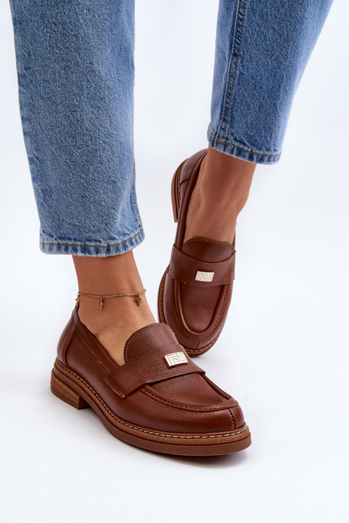 Жіночі лофери на платформі Laura Messi 2392 Dark Gold