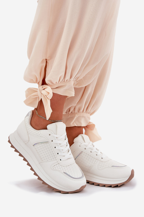 Жіноче Спортивне Взуття На Платформі Білі Yandia