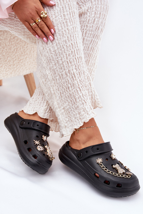 Жіночі Пляжні Сандалі З Пришивками Чорні Linaviela