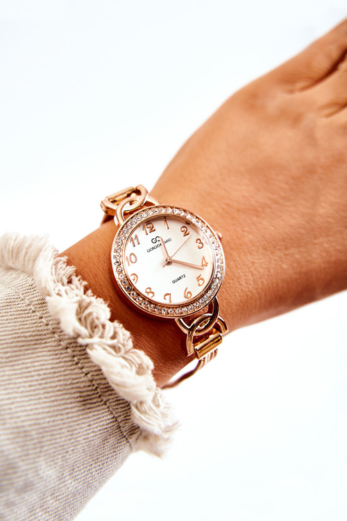 Жіночий аналоговий годинник Giorgio & Dario з кубічним цирконієм рожевого золота