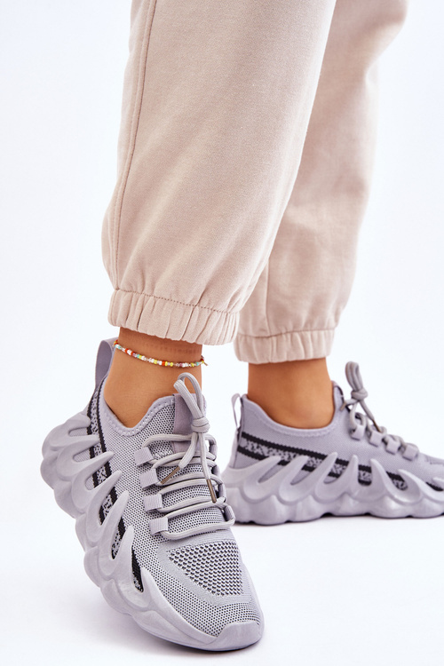 Жіночі модні кеди-шкарпетки сірі Daxo