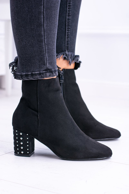 Теплі жіночі чоботи на шпильці Jokasta чорного кольору