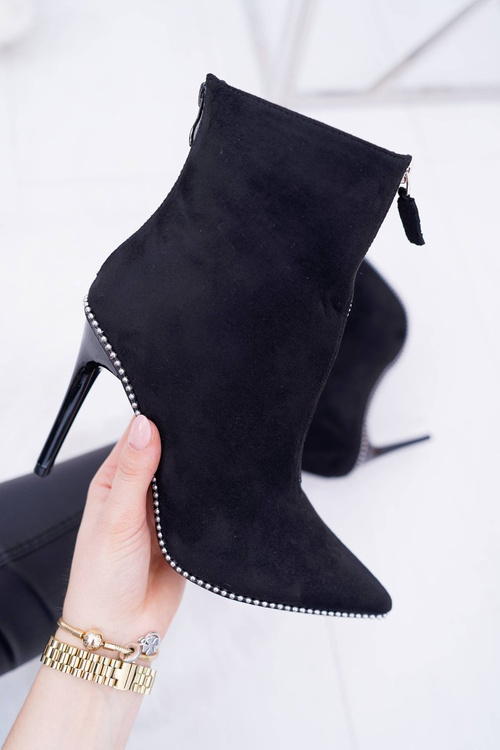 Жіночі чоботи на підборах Lu Boo Two Zipper Suede Black Suzy