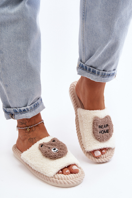Жіночі тапочки з ведмедиком Бежеві Lavetire