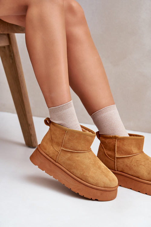 Низькі жіночі зимові черевики на платформі, утеплені хутром Camel Saldren