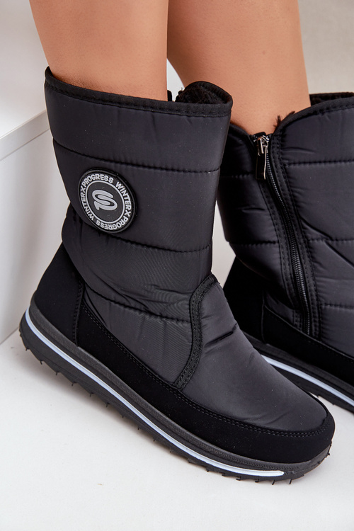 Жіночі зимові черевики на блискавці Progress PROGJ-21-09 Чорні