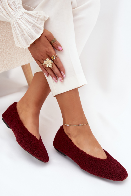 Балерини Жіночі З Шершею Типу Баран Бордові Зиміра