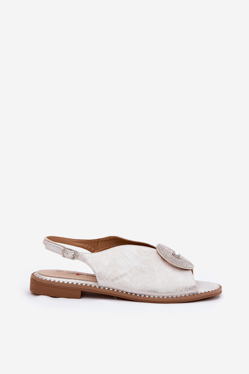 Блискучі Жіночі Сандалі З Декоративним Елементом S.Barski KV51-012 Сріблясті