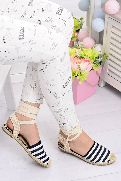 Жіночі лляні балерини, багатоярусні еспадрільї Mara. Море