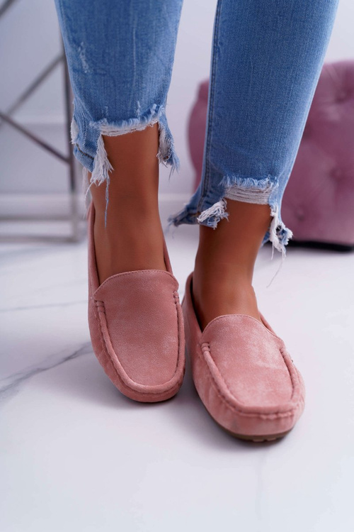 Комфортні жіночі мокасини з еко-замші Pink Lemma