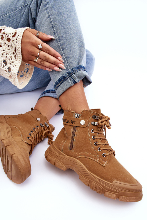 Жіночі чоботи Trapper Camel Jailina на замшевій підкладці з хутряною підкладкою