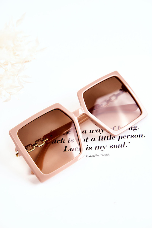 Великі квадратні сонцезахисні окуляри V130043 Рожеві