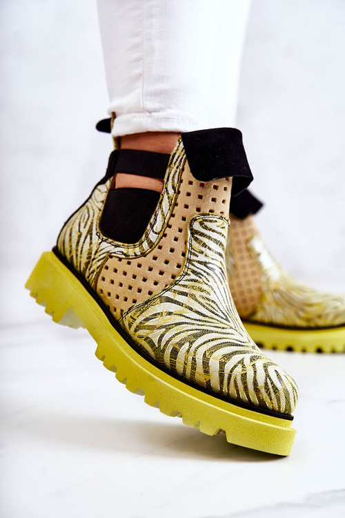 Чоботи шкіряні Maciejka 05324-07 Жовті