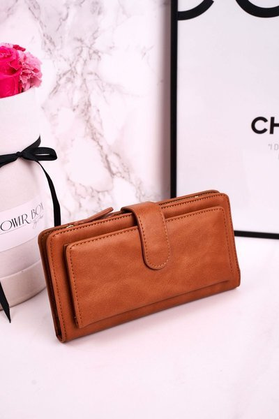 Великий жіночий гаманець з додатковим місцем для карток Коричневий