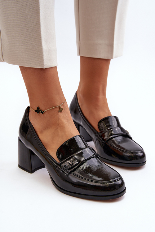 Чорні лаковані туфлі на високих підборах Felicijana