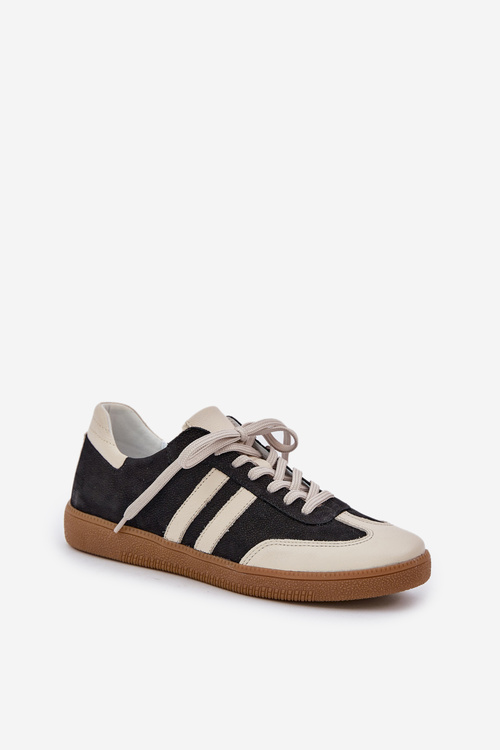 Zazoo N1068 Шкіряні Низькі Кросівки Для Жінок Чорні