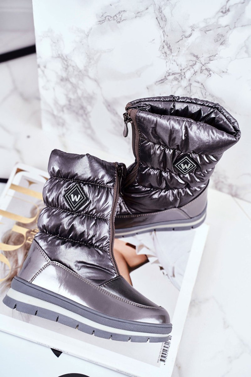 Жіночі зимові черевики теплі з натуральної вовни темно-сірі Mumm