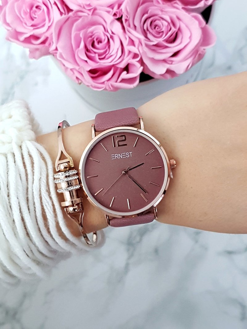 Жіночий годинник Ernest Claire Purple Gold Envelope