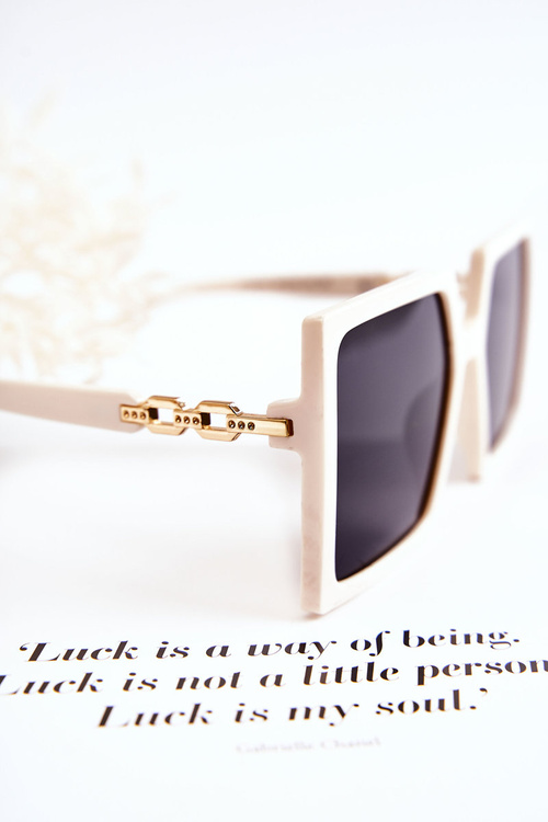 Великі квадратні сонцезахисні окуляри V130043 Білі