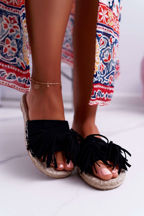 Жіночі чорні шльопанці в стилі бохо Vice 8458