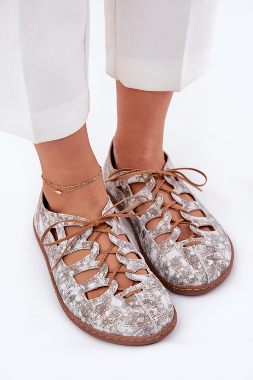 Шкіряні Балерини З Вирізами Maciejka 06835-25/00-1 Золоті