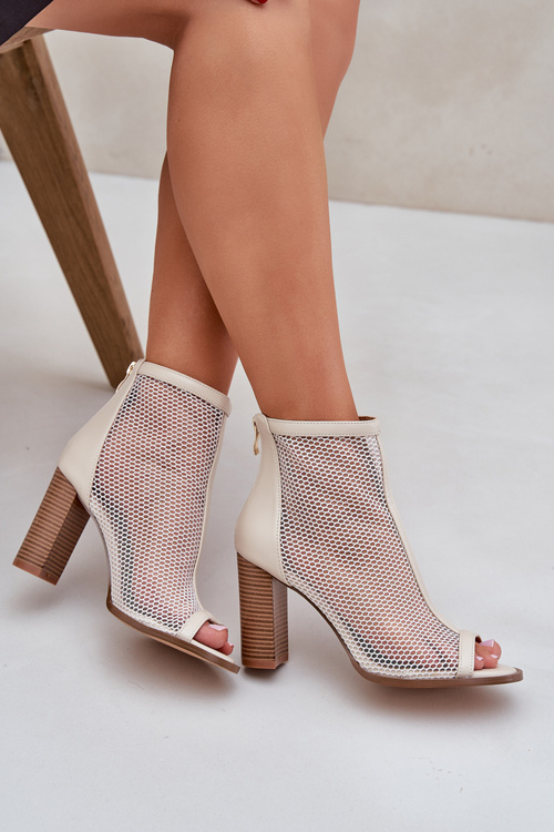 Сандалі На Каблуках З Чоботом Бежеві Taniffia