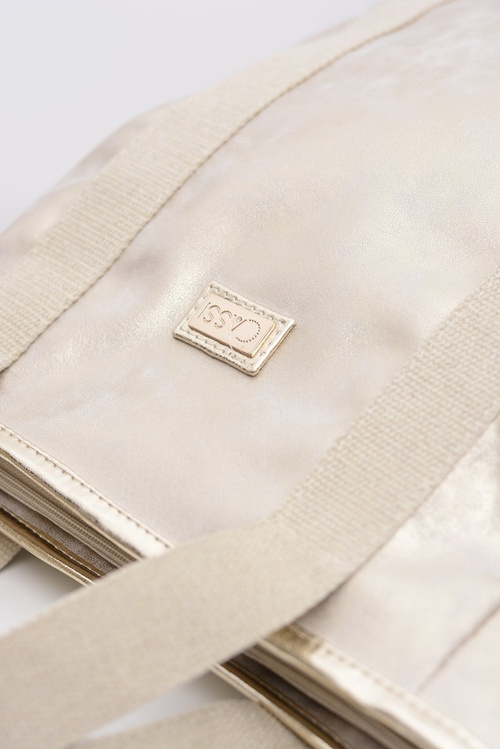 Жіноча велика золота сумка-шоппер