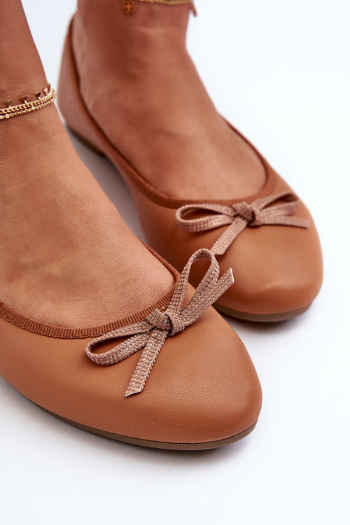 Балерини з екошкіри з бантом Верблюжі босоніжки