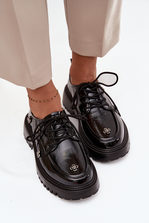 Лаковані шкіряні жіночі туфлі з пряжками Artiker 57C0333 Чорний