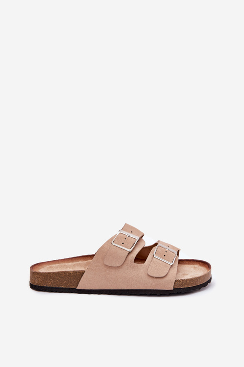 Жіночі Сандалі На Корковій Платформі З Пряжками Бежеві Evisolla