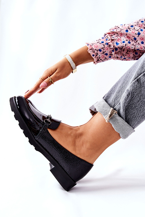 Напівчеревики шкіряні лаковані Nicole Black 2667