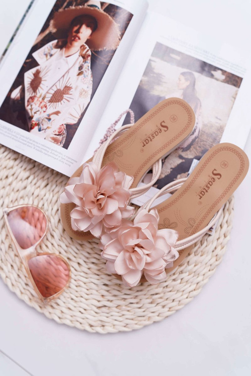 Жіночі сірі шльопанці Drademos із квітками