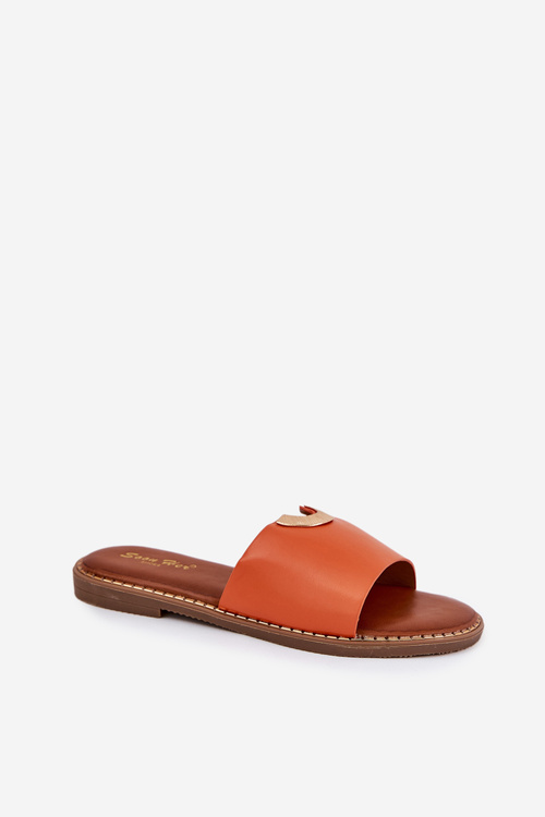 Жіночі Сандалі Еко Шкіра З Декоративними Деталями Помаранчеві Mevith