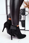 Чоботи жіночі на високому каблуці чорні офісні