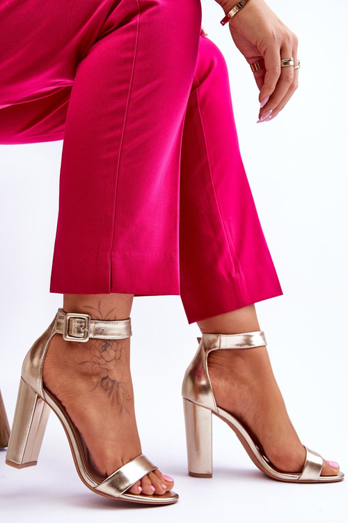 Босоніжки на підборах золоті Джорджина