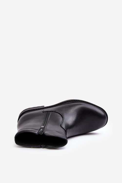 Чоловічі черевики на блискавці Чорні Brosta