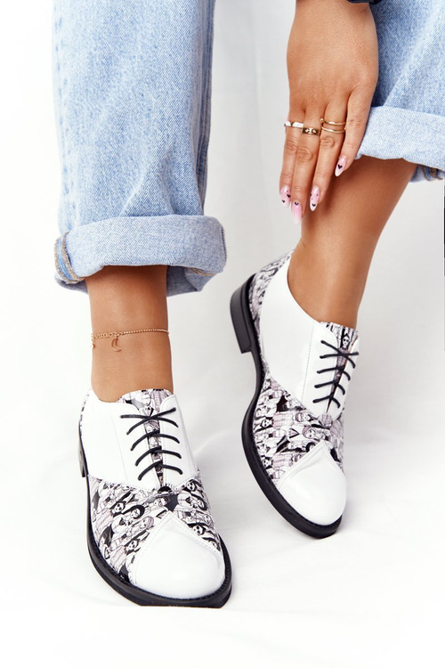 Жіночі шкіряні броги Visconi 7439294 чорно-білі