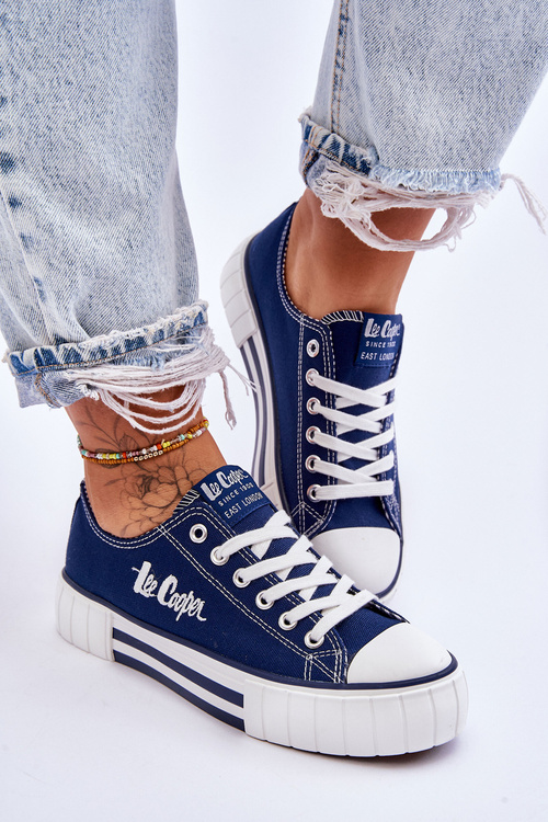 Жіночі кросівки на платформі Lee Cooper LCW-23-31-1803L темно-сині
