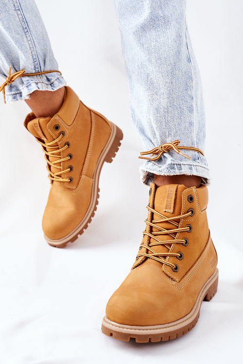 Жіночі шкіряні туристичні черевики Big Star II274447 Camel