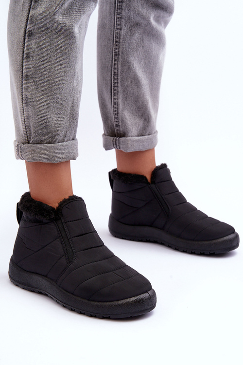 Жіночі низькі флісові зимові черевики Enmore чорного кольору