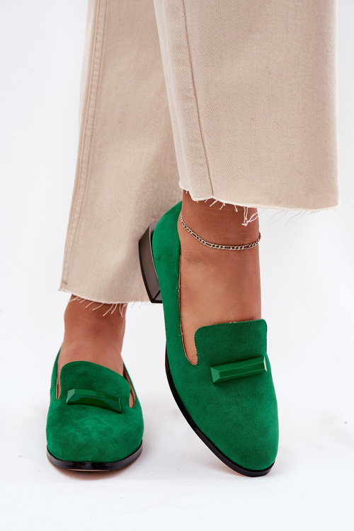 Замшеві Полуботинки Жіночі З Декорацією D&A LZ51-505 Зелені