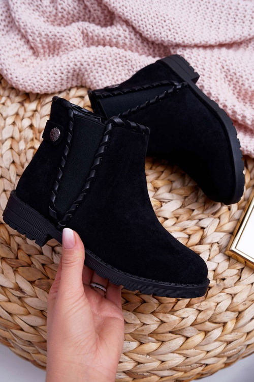 Молодіжні черевики чорні на плоскій підошві Sicarro