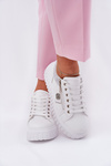 Спортивне Взуття Для Жінок На Платформі З Еко Шкіри Білі Velionna