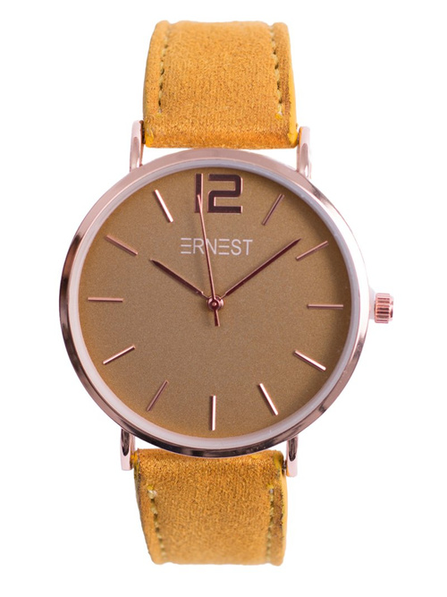 Жіночий годинник Ernest Manon Suede Yellow