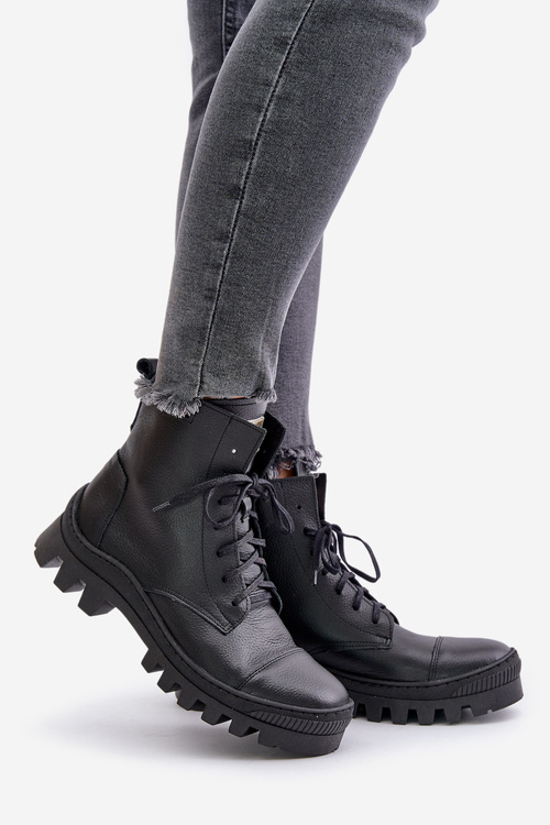 Жіночі черевики Zazoo 2831 з натуральної шкіри чорного кольору